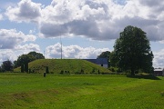 Denmark, Jelling, Viking palisade posthole markers : Denmark, Jelling, Viking palisade posthole markers