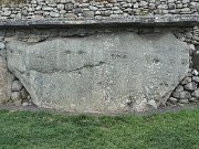 engraved kerb stone, Ireland, Newgrange, Stone age passage tomb : engraved kerb stone, Ireland, Newgrange, Stone age passage tomb