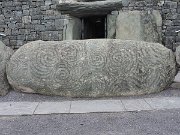 engraved entrance stone, Ireland, Newgrange, Stone age passage tomb : engraved entrance stone, Ireland, Newgrange, Stone age passage tomb