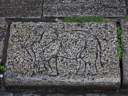 carved kerb stone, Cope Street, Dublin, Ireland : carved kerb stone, Cope Street, Dublin, Ireland