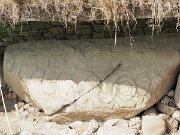 engraved kerb stone, Ireland, Knowth, Megalithic passage tomb : engraved kerb stone, Ireland, Knowth, Megalithic passage tomb