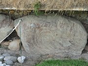 engraved kerb stone, Ireland, Knowth, Megalithic passage tomb : engraved kerb stone, Ireland, Knowth, Megalithic passage tomb