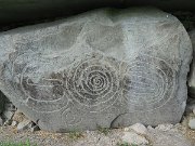 engraved kerb stone, Ireland, Knowth, Megalithic passage tomb : engraved kerb stone, Ireland, Knowth, Megalithic passage tomb