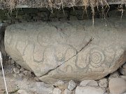 engraved kerb stone, Ireland, Knowth, Megalithic passage tomb : engraved kerb stone, Ireland, Knowth, Megalithic passage tomb