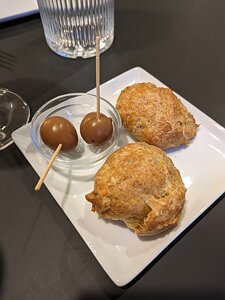20230925_PXL174441528_Pixel7a-JEB amuse bouche: spicy chocolate and gougères au fromage