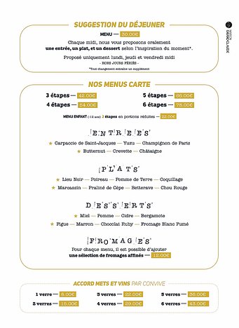 Grandeclaude menu-septembre-2022 We chose the 30€ menu: une entrée, un plat, et un dessert selon l'inspiration du moment