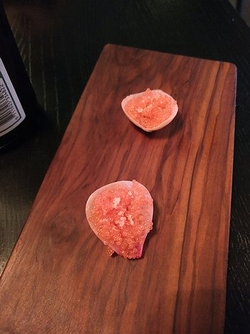 Restaurant-Radio_Copenhagen_20190319_IMG183430684 Amuse bouche - lump fish roe in onion case with cream, buckwheat and apple