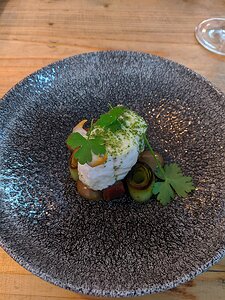 The-Small-Holding_Cranbrook-Kent_20191026_20130509 Hake, Bacon, Clams (with leeks and pickled walnut cream)