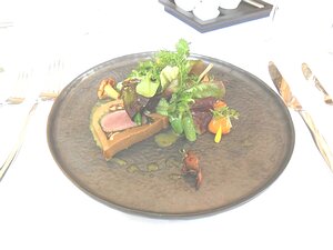 20131018_SAM_1467_ES71 starter - Terrine vom Rehrücken, Pfifferlinge, Kürbis - Venison terrine, Chanterelle, pumpkin