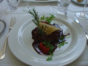 20070605_DSC02675_DSCV1 main: Gallette of lamb on a bed of ratatouille
