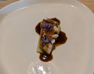 20241010_PXL105424292.MP_Pixel7a-JEB Mediterranena pollack (lieu) on young leeks with fishbone sauce