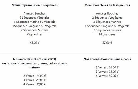 20220212-menu We chose the 57€ Menu Caractères en 8 séquences with 3 glasses of wine