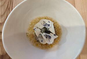 20220212_PXL123609289_Pixel3a-JEB marinaded scallops, turnip discs, apple and celery, sauce vierge