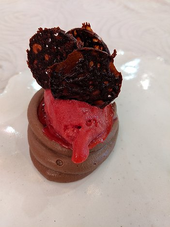 20190719_IMG142043_Pixel3a-JEB second dessert: chocolate mousse with raspberry and cayenne sorbet