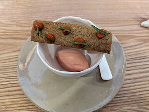 20230728_PXL2103751798_Pixel7a-JEB tomato sorbet, cheese biscuit, goats cheese, tomato, tarragon