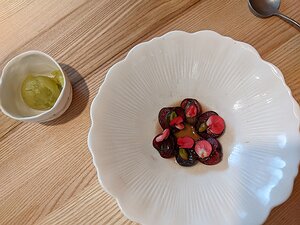 20220704_PXL123507289_Pixel3a-JEB sage sorbet; cherry with black olives and pistachios