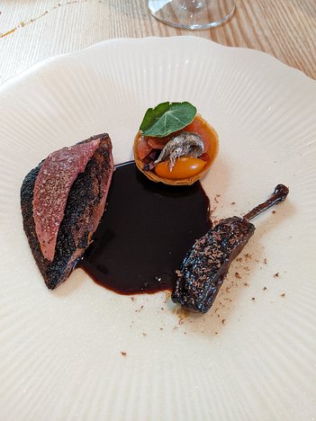 20220806_PXL121322938_Pixel3a-JEB pigeon breast and leg, tomato and anchovy tart