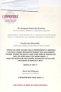 2021-4-4Imprimerie Easter menu The instructions
