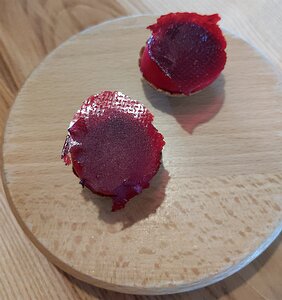 20221008_PXL104035258.MP_Pixel3a-JEB amuse bouche - buckwheat tart with beetroot cream and beetroot jelly
