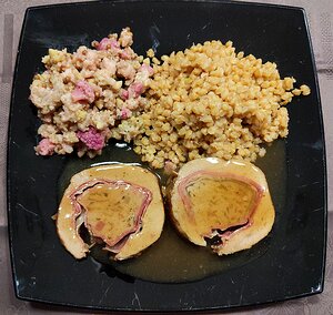 20210313_PXL181643997_Pixel3a-JEB main: Noix de Veau en saltimbocca, risotto de petit épeautre au choux marinés