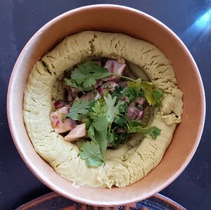 20210424_PXL165659740_Pixel3a-JEB Muge de Meditérranée en ceviche, houmous de pols cassés