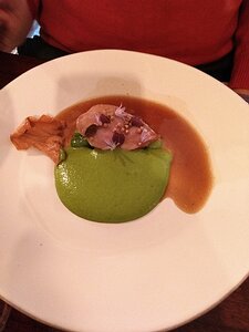 Fordwich-Arms_Canterbury_20190605_IMG200305406 starter: Quail, broad beans, mousserons & smoked butter