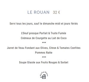 Le Rouan menu 32€ Le Rouan