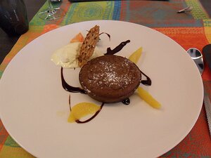 20150306_SAM_7830_ES71 dessert: chocolate tart with chartreuse (very little) ice cream