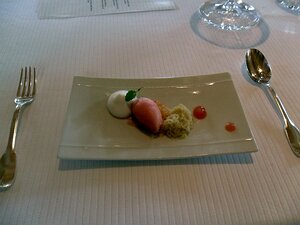20150213_SAM_7814_ES71 pre-dessert: coconut cream, blood orange sorbet, coconut
