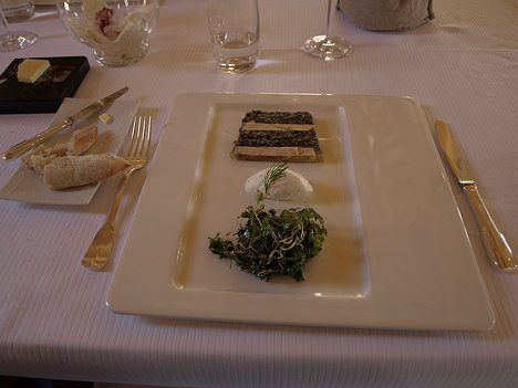 20090409_2677_E510 lentil and foie gras terrine, horseradish, and salad