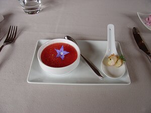 20070601_DSC02654_DSCV1 Amuse bouche: watermelon soup and crevette