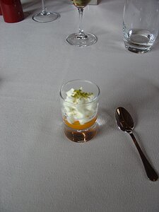 20070601_DSC02658_DSCV1 predessert: peach couli and tonka bean cream