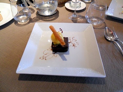 Picasa dessert - Palet à l'orange façon " Pim's" & quenelle de Sorbet