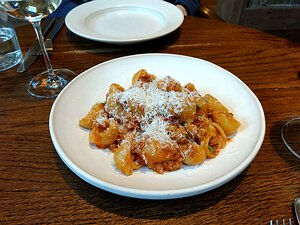 IMG_20170419_184921557_HDR pasta: Rigatoni with pork sausage, tomato, anchovy and mint