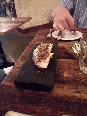 20160825_SAM_8021_ES71 snack: Truffled Baron Bigod (cheese), fig & walnut toast, rooftop honey