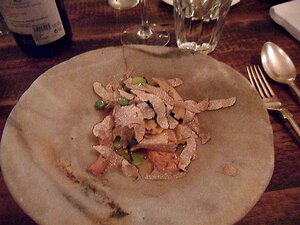 20160825_SAM_8026_ES71 garden: Bone marrow agnolotti, peas, girolles, summer truffle