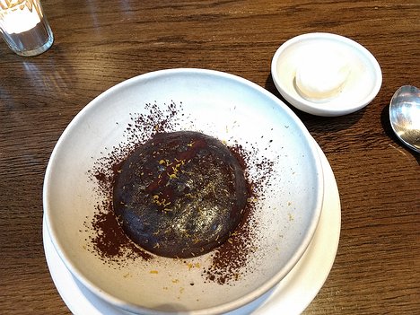 IMG_20170419_194257681 dessert: Baked chocolate mousse and roast barley ice cream