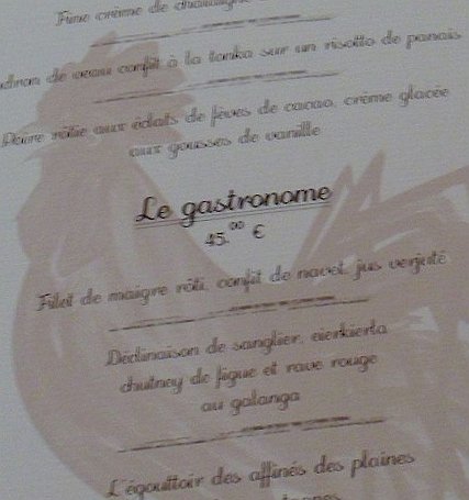 20111129_sam_0434_es71 We chose the 45€ menu, Le Gastronome. A belated birthday celebration for Dorinda; the restaurant had offered a free bottle of champagne with the meal and...