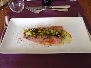 20090910_DSC00362_DSCV1 Filet de matjes de l'ile de Sylt, vinaigrette aux aromates au vert d'oignon