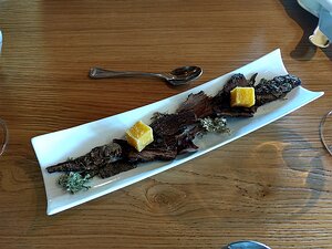 20170517_IMG124635811_HDR_MotoG4-JEB amuse bouche 2: fir bud-flavoured hot polenta cubes