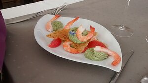 20141001_IMG130014445_MotoG-JEB starter: Avocat/ Crevettes/ Pamplemousse rose