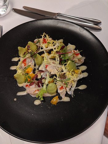 20190906_IMG125758_Pixel3a-JEB first course: Ceviche of Sea Bream with Chilli and Avocado