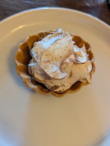 20241024_114233570_PXL7a-JEB Seasonal Amuse Bouche - porcini mushrooms, artichoke and truffle tart (with Lugny crémant)